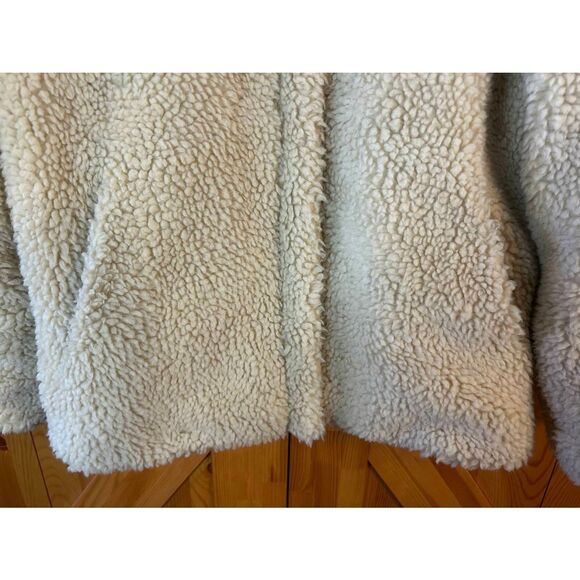 Aeropostale Sherpa Full Zip Lined Coat Cream Pockets Size Small (5364) - Picture 2 of 7